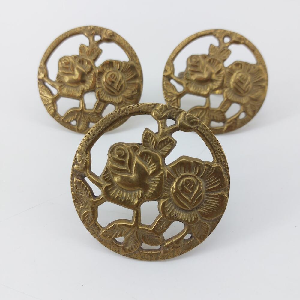 Round Circle Floral Napkin Rings Home Decor Set of 3